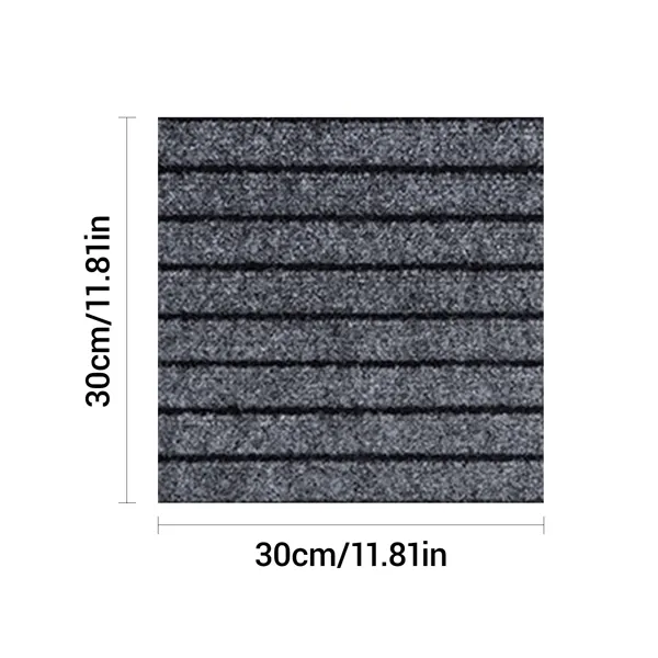Alfombrilla Adhesiva de Moqueta de Suelo con Siete Rayas, Gris Una Pieza