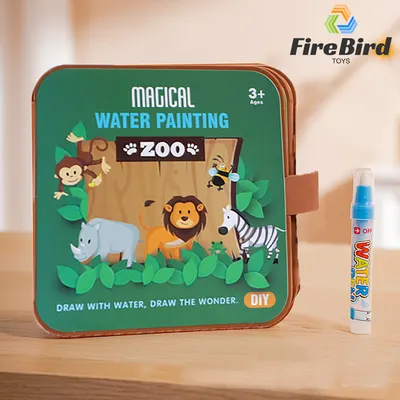 Livro de Desenho Mágico com Água, Livro de Desenho para Colorir Repetidamente, Brinquedo de Quebra-Cabeça Infantil
