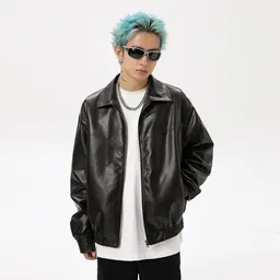 Unisex Höst Nytt Retro Trendigt Par Gatukläder High Street Dubbelöppning Jacka