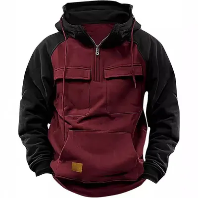 Casaco de trabalho casual juvenil com capuz, para homens, outono/inverno