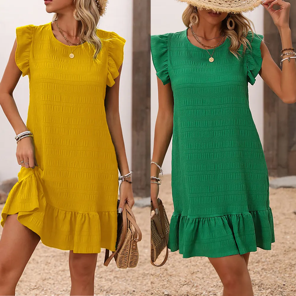 فساتين نسائية sleeveless بلون صلب أنيق