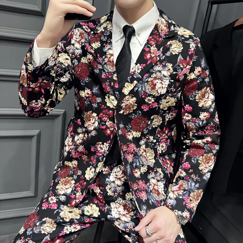 Conjunto de Peças Estampado Elástico e Tendência com Flores