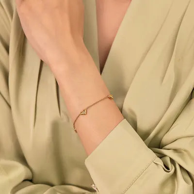 OPK Jewelry Factory utrikeshandel fashion Ins-stil rostfritt stål litet sol-zirkon mångsidigt hjärtformat damarmband