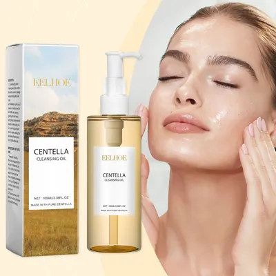 Óleo de limpeza Centella, removedor de maquilhagem facial e labial, removedor de maquilhagem olhos e lábios