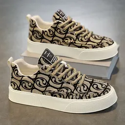 Ténis de skate estampados, de cano baixo, de pequena marca, para homem, com sola grossa, sapatos desportivos casuais da moda