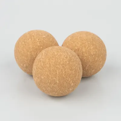 Bola de ioga de massagem, para exercício muscular, relaxamento desportivo, fabricante de cortiça, venda direta, bola única de ioga de fitness com partículas grossas de cortiça