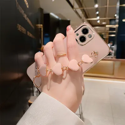 Telefonfodral med galvaniserat armband, 16 modeller, passar iPhone 13, 14 Pro Max, Apple 14, mjukt fodral för 12, ny modell