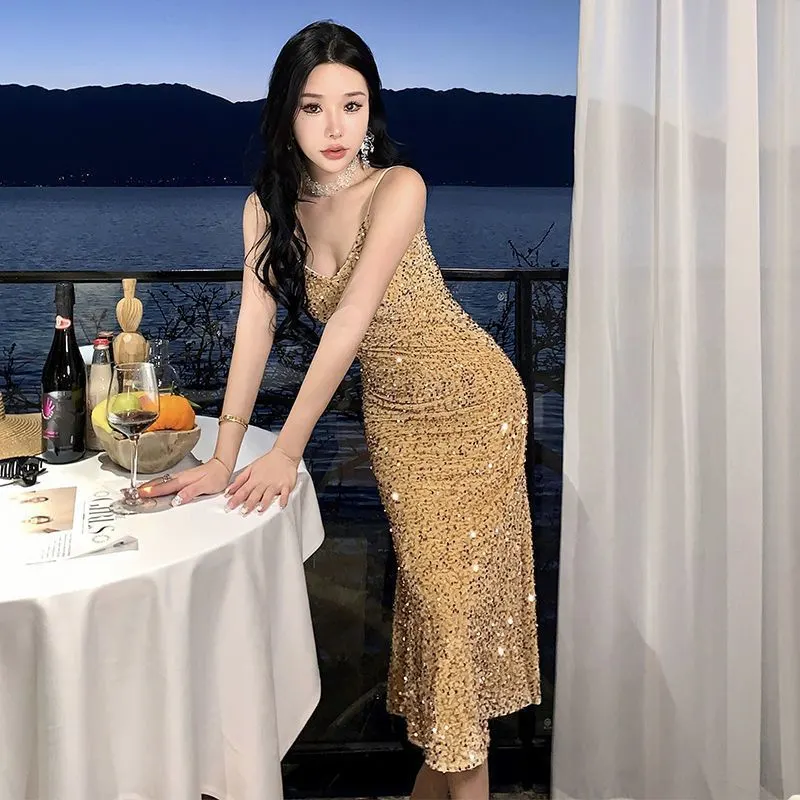 Vestido de Tirantes Estilo Francés, Temperamento Avanzado, Lujo de Entrada