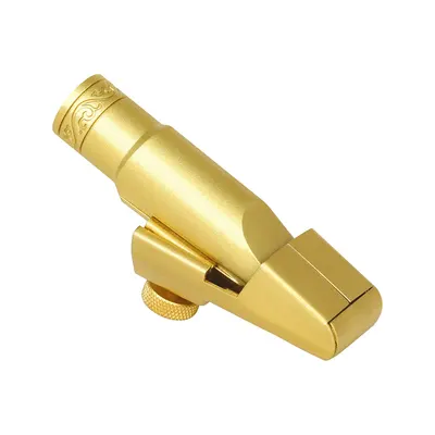 Boquilha de metal para saxofone agudo, boquilha B-flat aguda com superfície fosca e banhada a ouro