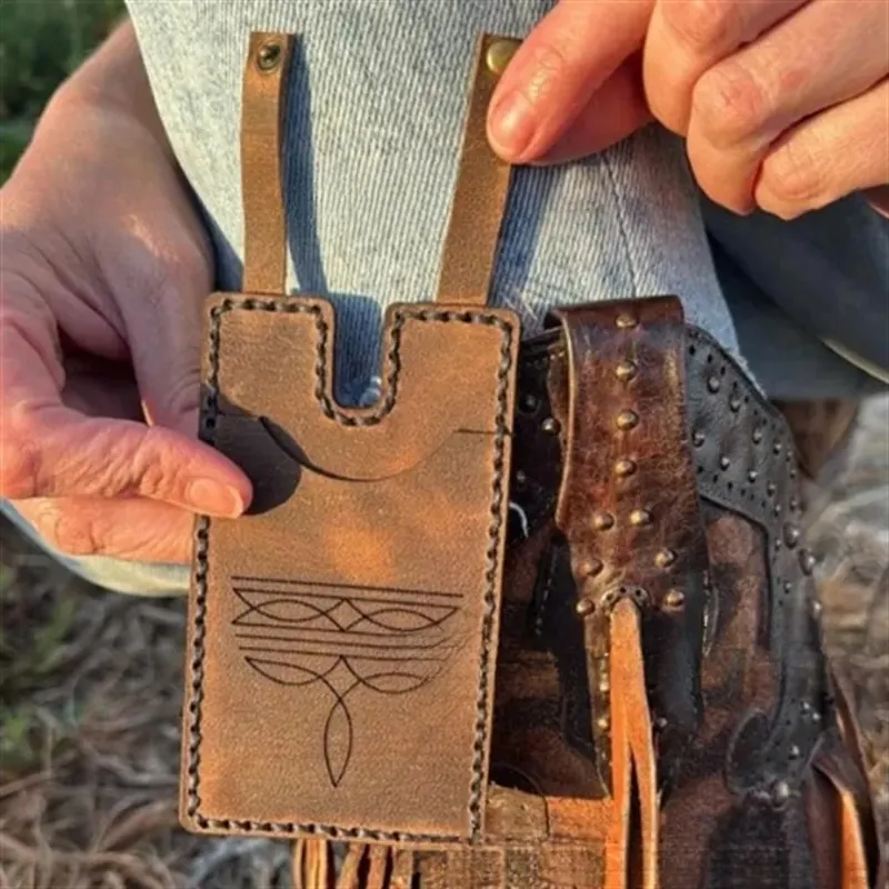 Carteira de Botas Ocidentais com Fivela de Pressão