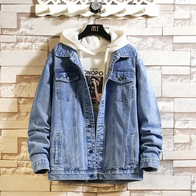 Jaqueta de ganga da marca Wall INS, com bordado, rasgada, plus size, para homens, estilo japonês