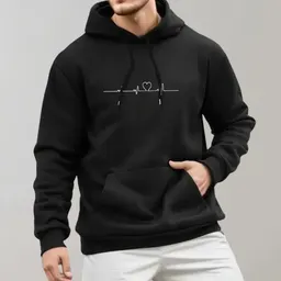 Översized Ribbad Lös Casual Bokstav Drop Shoulder Sleeve Unisex Huvtröja