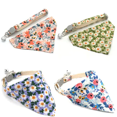 Coleira para Animais de Estimação com Bandana Triangular de Margarida, Coleira para Gatos e Cães