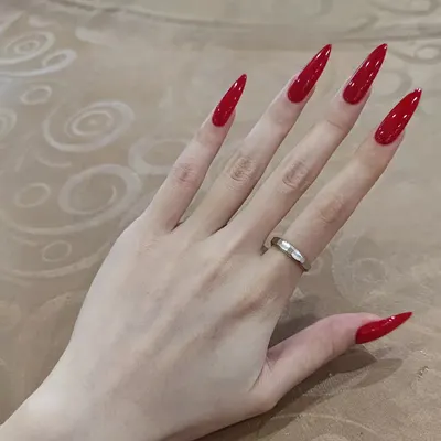 Ljusröda falska nagelförstärkare, nageldesignklistermärken, 24 stycken