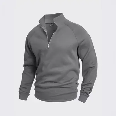 Chaqueta sudadera con cuello de pie y cremallera para hombre, de estilo europeo y americano