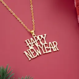 قلادة نسائية عصرية كلاسيكية بالحروف الإنجليزية  Happy New Year