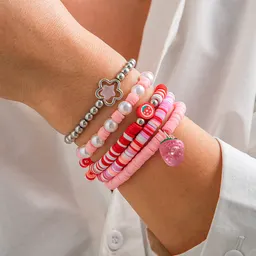 Pulsera de perlas acrílicas de estilo dulce europeo y americano