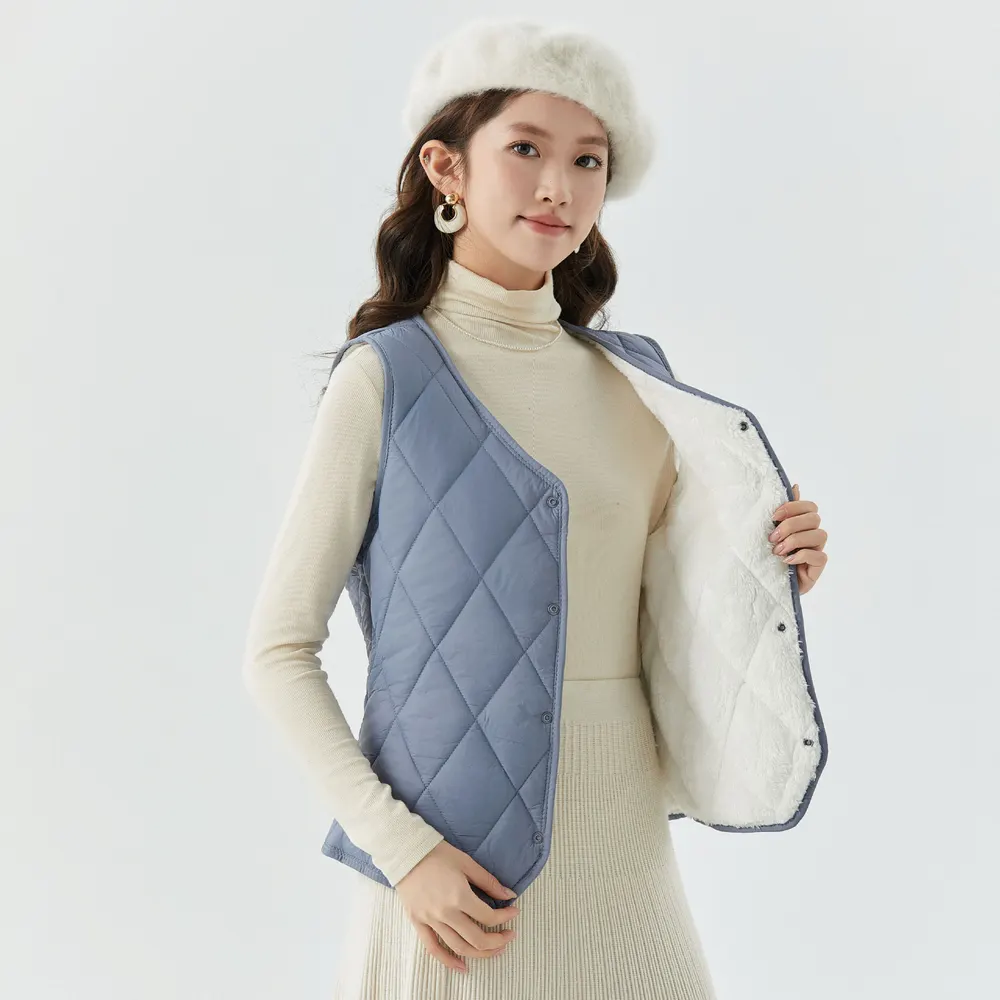 Colete de veludo curto para mulheres, para o outono e inverno