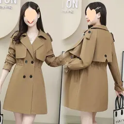 루즈핏 슬림핏 베이직 미들 길이 코트 벨티드 트렌치 코트 여성 트렌디