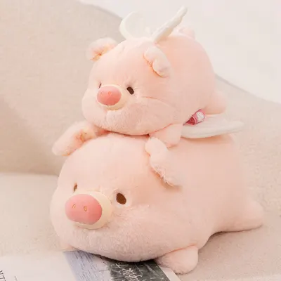 Brinquedo de pelúcia de porco anjo de desenho animado criativo