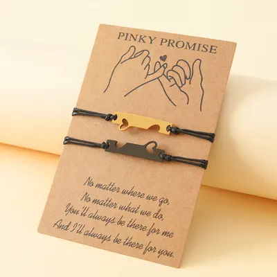 Pulsera personalizada europea y americana de acero inoxidable con oro real rectangular de amor para parejas, cuerda tejida a mano