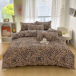 Conjunto de cama de quatro peças estampado com algodão aloe, quente na venda transfronteiriça de comércio eletrônico, fornecido diretamente pela fábrica, dropshipping e por grosso