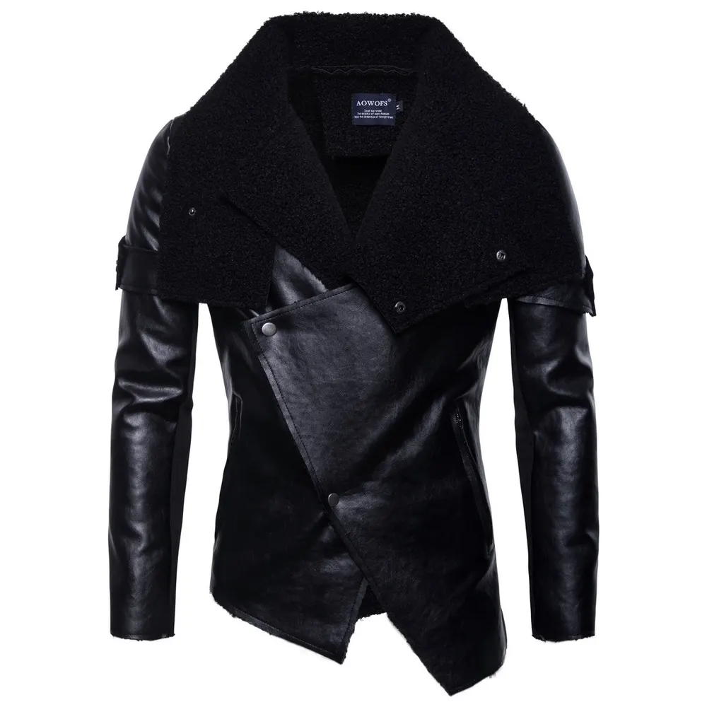 Casaco de couro de moto masculino, casaco de couro lavado personalizado