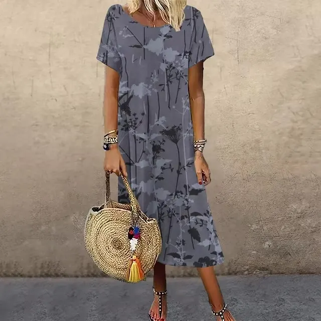 Vestido de praia oversized de manga curta para o verão