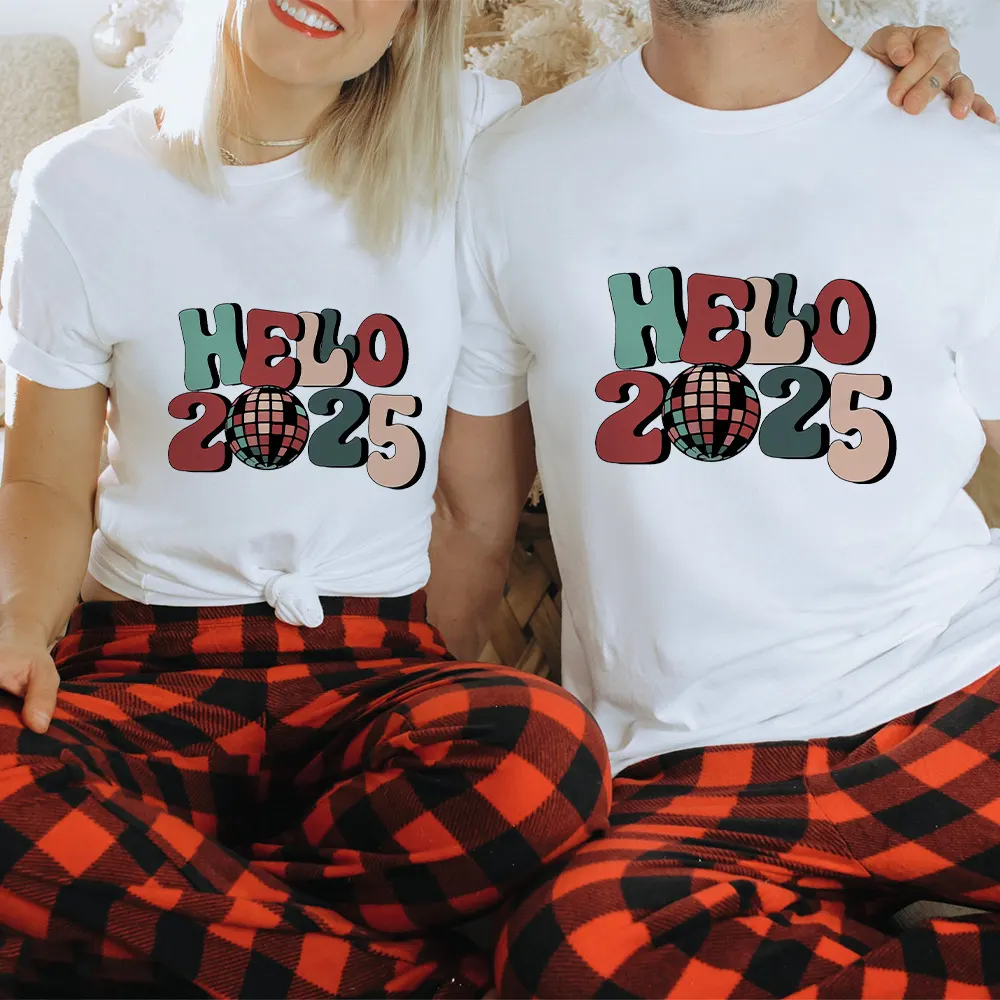 God Jul 2025 Nyår Tomtematta Rund hals Plus Size topp