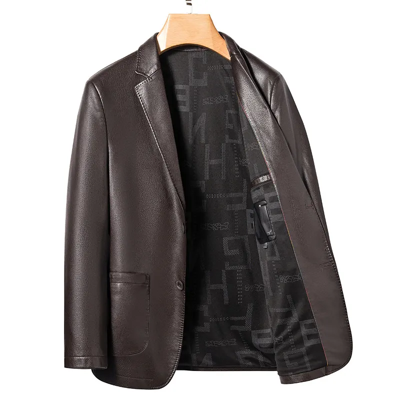 Vår Business Casual Herr Läderjacka