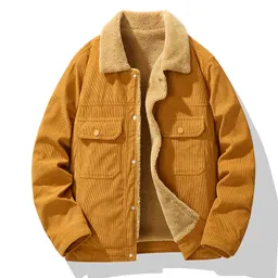 Chaqueta de pana para hombre con forro de borrego, chaqueta cálida, comercio exterior transfronterizo