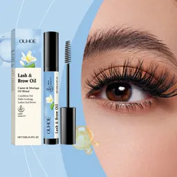 Máscara de cílios OUHOE, cuidado de cílios e sobrancelhas, natural duradouro, escuro e brilhante, resistente a curvatura, não manchável