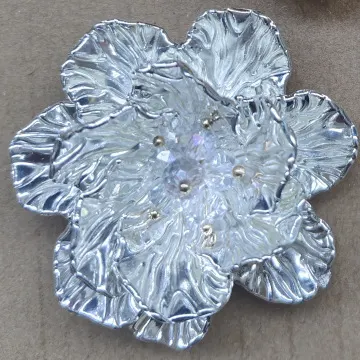Knappvävd bohemisk retro blomörhängen för kvinnor, försilvrad, förgyllt kamellia