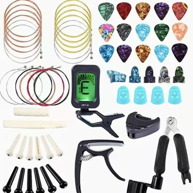 Acessórios para guitarra, cordas de guitarra, protetores de dedos, palhetas, afinador, para ukulele