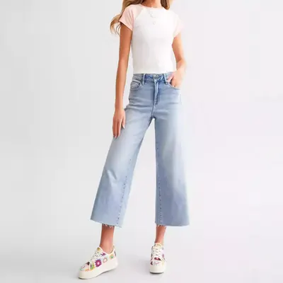 Calças de cintura reta e perna larga novas de 2024 para mulheres, jeans de lyocell, vendidos em massa na Amazon europeia e americana, estilo simples