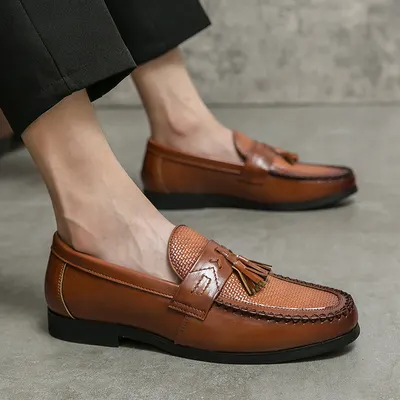 Storlek Plus Herrens Slip-on Loafers Brittiska Körskor
