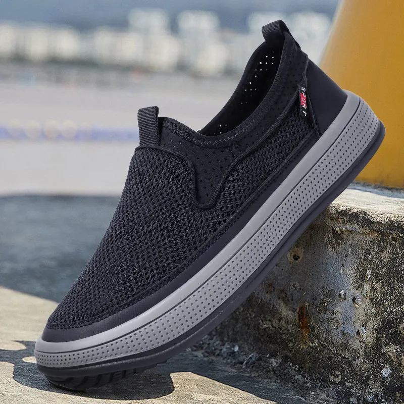 Sapatos casuais leves, respiráveis, com sola macia, para homens