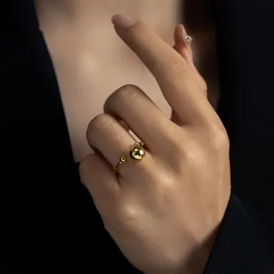 Серебряное кольцо S925 стерлингового серебра, милое, чистое, универсальное, с шариком