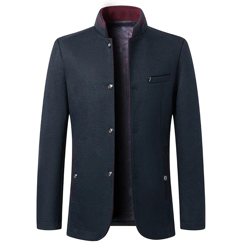 Affärsmässig stående krage yllerrock
