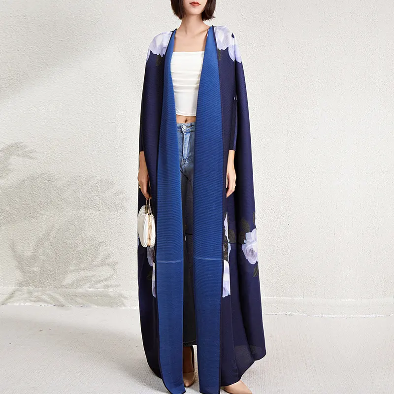 Vestido tipo cárdigan plisado de mujer