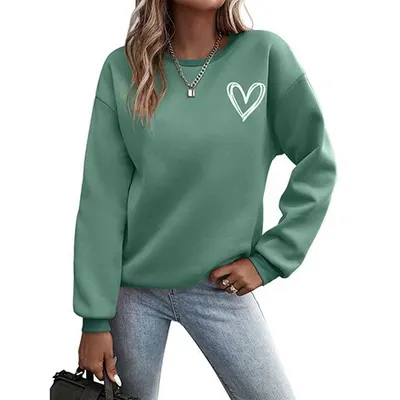 Ny ankomst personligt tryck pullover långärmad rund hals sweatshirt topp