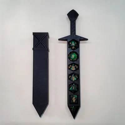 حاوية نرد على شكل سيف لألعاب الطاولة DND Dungeons & Dragons