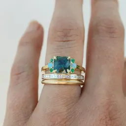 Retro överdriven dam diamantbesatt ring