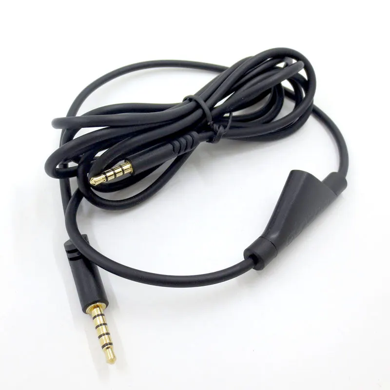 Cabo de áudio para auscultadores de gaming, preto