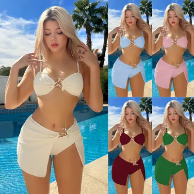 Bikini, traje de baño de mujer de tres piezas