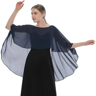 Xale de proteção solar fino e respirável em chiffon para mulher, cor sólida