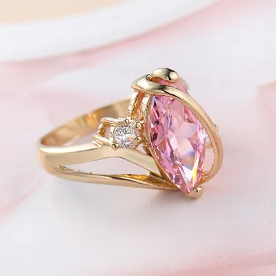 Mode elektropläterad kvinnlig diamant ring