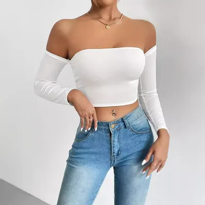 Europeisk och amerikansk camisole midjeband kort ärm