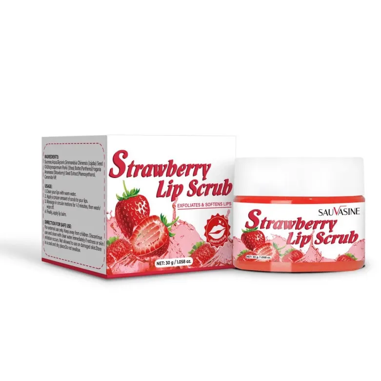 Crema Exfoliante para Labios de Fresa