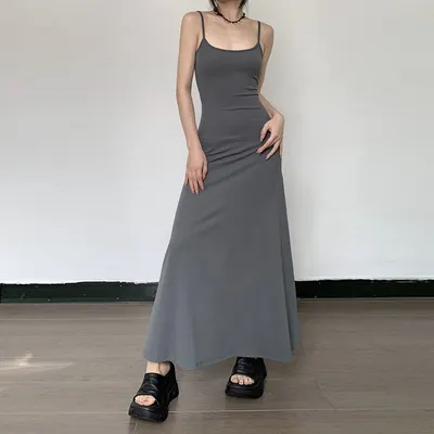 Vestido longo slim fit para mulheres, verão, estilo hot girl